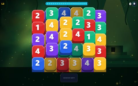 Tile Towers Mayan Adventure gameplay with a layered matching board in an emerald temple setting.